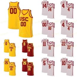 Sj NCAA College USC Trojans Basketball Jersey 11 McLaughlin 12 Devin Fleming 13 Charles OBannon Jr 14 McKay Anderson cousu sur mesure