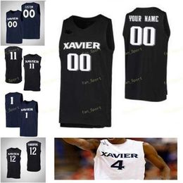 SJ NCAA College Xavier Musketeers Basketball Jersey 30 David West 32 Ryan Welage Zach Freemantle 33 Brian Grant Custom Stitched