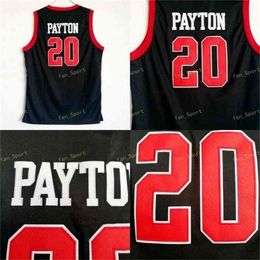 SJ Skyline Gary 20 Payton High School Jersey Men Black voor sportfans Payton Basketball Jerseys Ademende uniforme fabriek direct groothandel