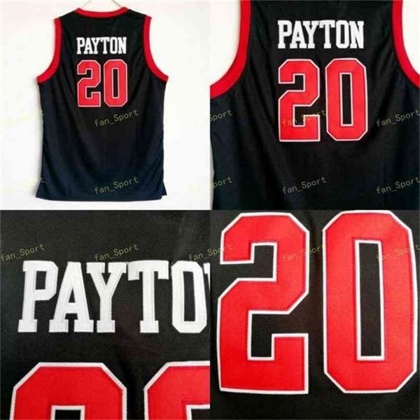 SJ Skyline Gary 20 Payton High School Jersey Men Black for Sport Fans Payton Basketball Jerseys Breathable Uniform Factory directement en gros