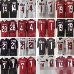 Sj South Carolina Gamecock 1 Deebo Samuel 19 Jake Bentley 7 Jadeveon Clowney 14 C.SHAW Connor Shaw 21 Marcus Lattimore Camisetas de fútbol universitario