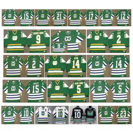 SJ Vintage Hartford Whalers Jerseys 9 Gordie Howe 2 Rick Ley 14 Dave Keon 5 Mark Howe 21 Blaine Stoughton 17 Mike Rogers Johnson Retro Hockey