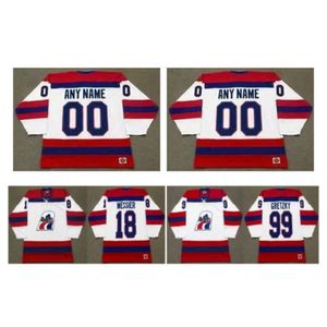 SJ vintage Indianapolis Racers Jersey 11 Mark Messier 99 Wayne Gretzky White personnalisé tout numéro de nom CCM Hockey