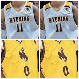 Sj Wyoming Cowboys College Basketball Jersey 14 Austin Mueller 22 Kenny Foster 23 Kwane Marble II Hommes Femmes Jeunesse Cousu sur mesure