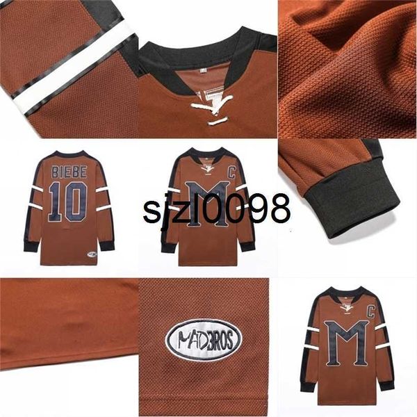 Sj98 # 10 John BIEBE ALASKA Russell Crowe Movie Hockey Jersey Shirt Mens Stitched Embroidery s