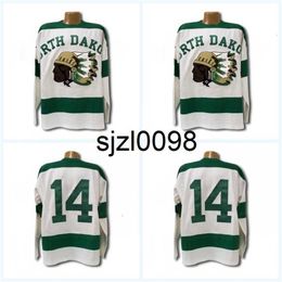 Sj98 1954 North Dakota Sioux Jersey Heren 100% gestikt Fighting Sioux DAKOTA Hockey Jerseys Elke naam en elk nummer Mix Order