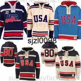 Sj98 1980 Miracle On Team Usa Camisetas de hockey sobre hielo Jersey de hockey Sudaderas con capucha Personalizadas Cualquier nombre Cualquier número Sudadera con capucha cosida Suéter deportivo