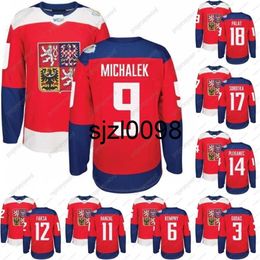 Sj98 2016 Coupe du monde de hockey République tchèque Maillot de l'équipe 3 Gudas 9 Michalek 11 Hanzal 12 Faksa 14 Plekanec 18 Palat 23 Jaskin 31 Maillots Pavelec