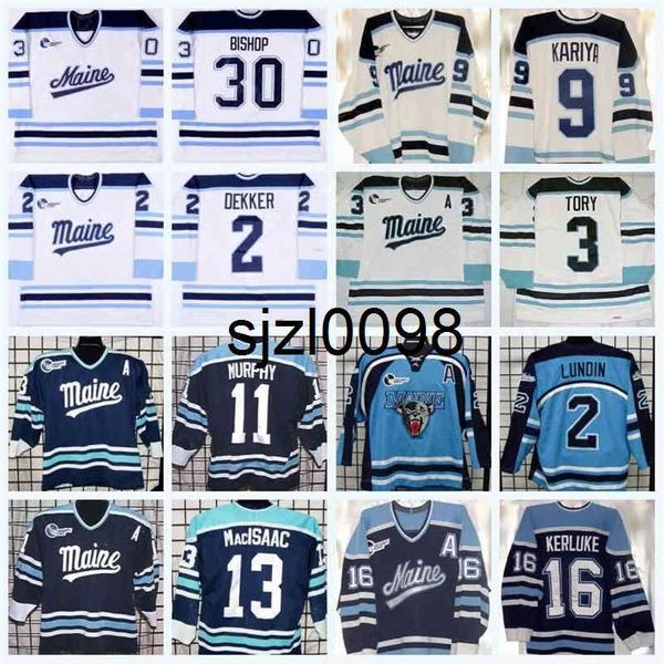 Sj98 9 Paul Kariya University of Maine Game Worn Jersey 30 Ben Bishop 11 Dan Murphy 2 Jason Dekker 22 John Massara 16 Dan Kerluke