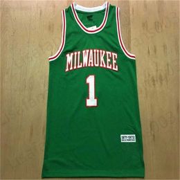 SJ98 Best Selling Jersey 1 Robertson 1971-1972 Groen Basketbal Mens Stitched Mesh Jerseys Size S-3XL