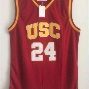 SJ98 C202 Brian Scalabrine #24 USC Trojans University of Southern California College Basketball Jerseys Dubbele gestikte naam en nummer snelle verzending