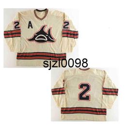 Sj98 CeoCustom Vintage Heren 1972-74 Jim Watson WHA Los Angeles Sharks Game Gedragen Jersey Ron Garwasiuk Jim Niekamp topkwaliteit