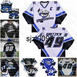 Sj98 CeoDanbury Trashers 2004-05 Jersey Brent Gretzky Mike Bayrack Galante Brad Wingfield Jon Mirasty Scott Stirling Bren dan McCartin Regan FLY