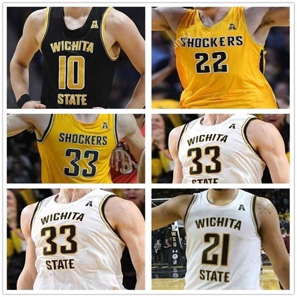 Sj98 Custom ita State Basketball 35 Antoine Carr 34 Xavier McDaniel 23 Fred VanVleet 11 Landry Shamet 52 Grant Sherfield camiseta