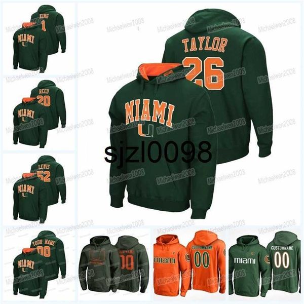 Sj98 Custom Miami Hurricanes College Football Hoodie NCAA College Ray Lewis Ryan Rizk Sean Taylor Michael Irvin Jarrid Williams Ed Reed Al Blades