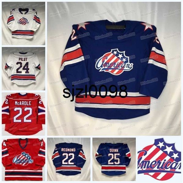 Sj98 Personnalisé Rochester Americans Hockey Jersey AHL Michael Mersch Jack Quinn John Peterka Sean Malone Ryan MacInnis Oskari Laaksonen