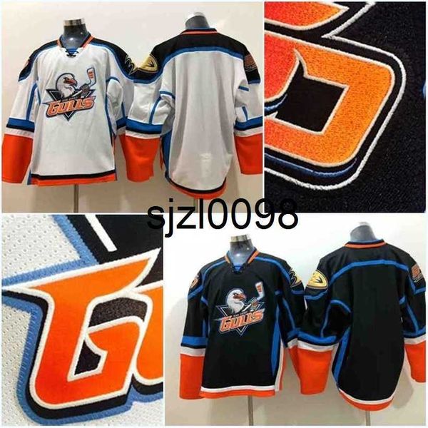 Sj98 Hommes Ducks San Diego Gulls Maillots Hockey sur Glace AHL Maillot Blanc Accueil Blanc Respirant Tous Cousus