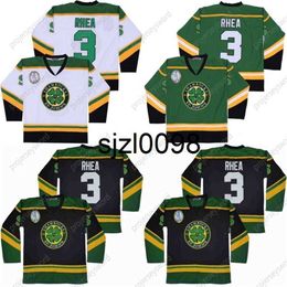 Sj98 Hombres # 3 Ross Rhea Hockey Jersey St. John's Shamrock's 100% cosido Camisetas de hockey sobre hielo S-XXXL