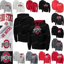 Sj98 Ohio State Buckeyes Jerseys Colosseum Big Arch Pullover Hoodies Jerseys Sweatshirts Zwart Wit Rood Grijs