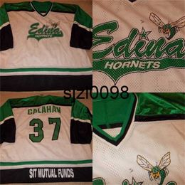 Sj98 VTG-Edina Hornets Minnesota High School Game WornUsed Hockey Jersey 100% Broderie cousue s Hockey Jerseys