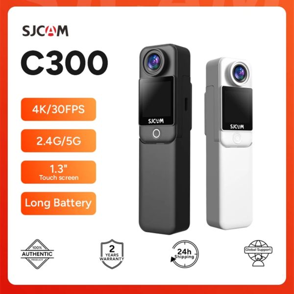 SJCAM C300 Cámara de acción de bolsillo 4K FHD con duración de la batería larga Video de 30 m impermeable 5 g cámaras wifi sport acción cámaras
