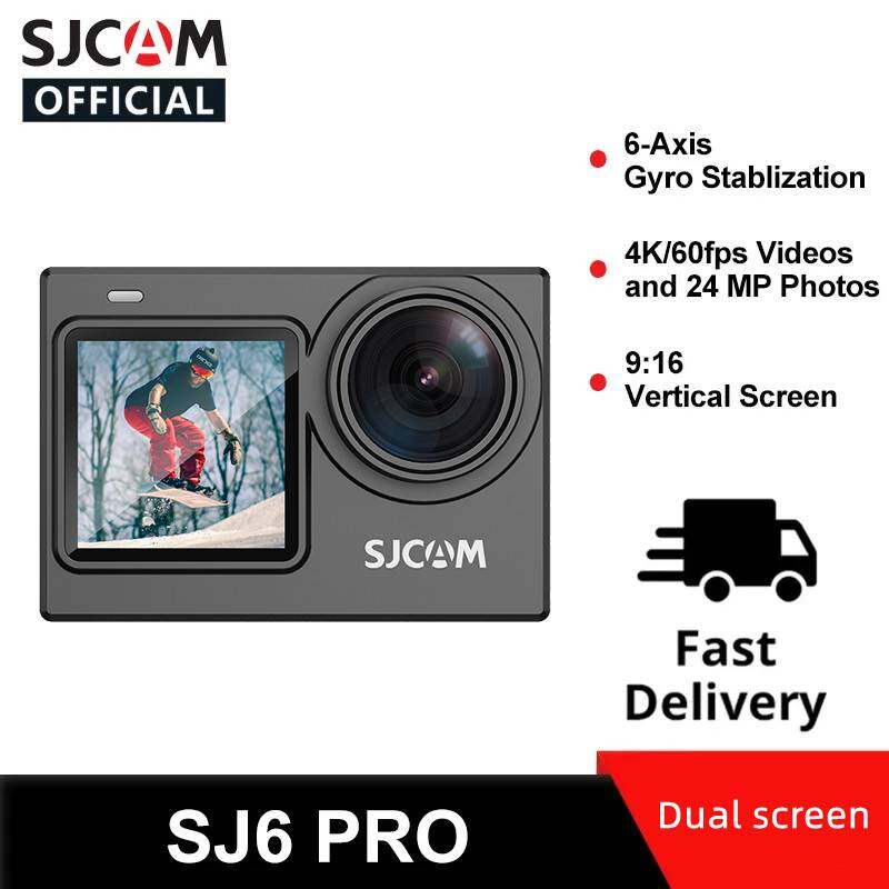 Экшн-камера SJCAM SJ6 PRO, 4K, 60 кадров в секунду, 24 МП, Wi-Fi, веб-камера, 6-осевой гироскоп, стабилизация, угол обзора 165 градусов, H.264, спортивные видеокамеры
