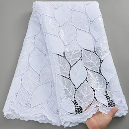 SJD Lace African Guipure Cord Lace Fabric met pailletten 2024 Hoge kwaliteit Nigeriaanse kantstof voor Birdal trouwjurk Diy A3022 240420