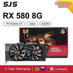 Carte vidéo SJS RX 580 8G 256Bit 2048SP GDDR5 cartes graphiques GPU Gamer RX580 Radeon 8GB placa de jeu minier 240113