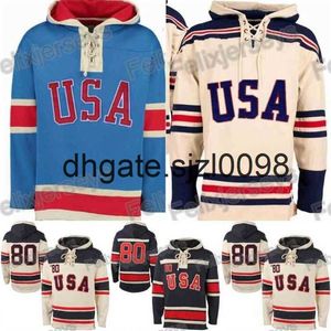 SjSj98 1980 Miracle On Team Usa Ice Hockey Jerseys Hockey Jersey Hoodies Custom Any Name Any Number Stitched Hoodie Sports Sweater