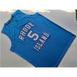 SJZL Custom Custom Basketball Jersey Men Youth Femmes # 5 Lamar Odom Rhode Island Taille S-2XL ou N'importe quel nom et numéro de maillot