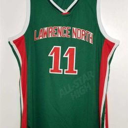 SJZL98 # 11 Mike Conley Jr. Middelbare school basketbal jersey Lawrence North Heren Dubbel gestikt borduur jersey Personaliseer elke naam en nummer