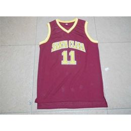 Sjzl98 11 Maillots de basket-ball Steve Nash Santa Clara Away College Throwback, cousus 1996-97 rétro