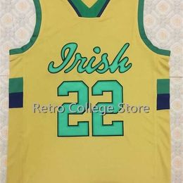 Sjzl98 #22 Jerian Grant Notre Dame Irish School Basketball Jersey College Stitched Basket Jerseys Aangepaste elke naam