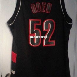SJZL98 Barato al por mayor Greg Oden #52 Jersey Hombres Camiseta Negra Chalecería Baloncesto cosido Jerseys NCAA