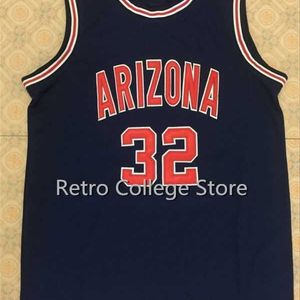 SJZL98 Mannen 31 Jason Terry 32 Sean Elliott Arizona Wildcats Basketbal Jerseys Throwback White Navy Stitched Embroidery Sport Shirt