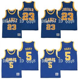 SJZL98 NCAA LANEY 23 MICHAEL JOR DAN JERSEY 5 Kevin Hart Middelbare school College Jersey 100% gestikte basketbal jersey