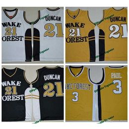 SJZL98 Wake Forest Demon Deacons College Basketball Jerseys Tim Duncan Chris Paul Shirts Cheap University Stitched Basketball Jersey S-XXL