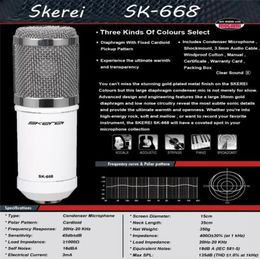 SK668 CONDENSER PROFESIONAL ENCONTRO ESTUDIO Microfono KTV Karaoke Wired Wired Dynamic -Shock -Shock Approte Soporter Set4867652