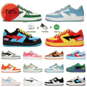 Sk8 Ape Low Shoes2022 Designer Casual Chaussures Plate-forme Baskets Staly Sta Cuir Verni Vert Noir Blanc Ly Plate-Forme pour hommes