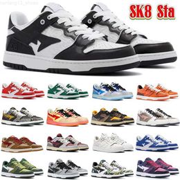 Sk8 Hommes Femmes Casual Chaussures Designer Femmes Sta Low Sneaker Court Nigo A Bain Apes Plateforme Chaussure Hommes Shark Noir Blanc Brevet Gris Cuir Vert Femmes Baskets