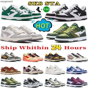 Sk8 Heren Dames Casual Schoenen Dames Sta Lage Sneakers Court Nigo A Bathing Apes Platform Schoen Heren Lichtgrijs Crème Beige Triple Wit