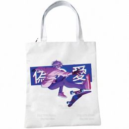 Sk8 De Infinity Canvas Tote Bag Eco Skate Infinity Anime Winkel Skateboard Jongens Schouder Opvouwbare Strand Shopper Tas t2iE #