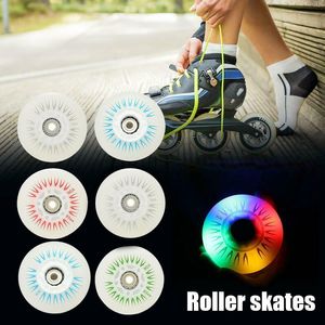 Accesorios para patines, 4 Uds., ruedas en línea Flash 90A, rueda de patinaje con iluminación LED 80 76 72 68, zapatos con ruedas deslizantes 230801