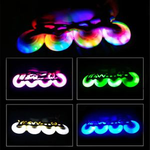 Skate Accessoires LED speed skateboard flash wheel 6 of 8 stuks 90A 90 100 110 mm lichtgewicht rollers voor outdoor en indoor street skateboarden 231011