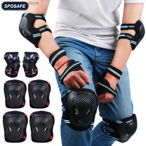 Skate Protective Gear 6Pcs / Set Adolescents Adultes Genouillères Coudières Protège-poignets Ensemble d'équipement de protection pour le patinage à roulettes, la planche à roulettes, le cyclisme, les sports Q231031