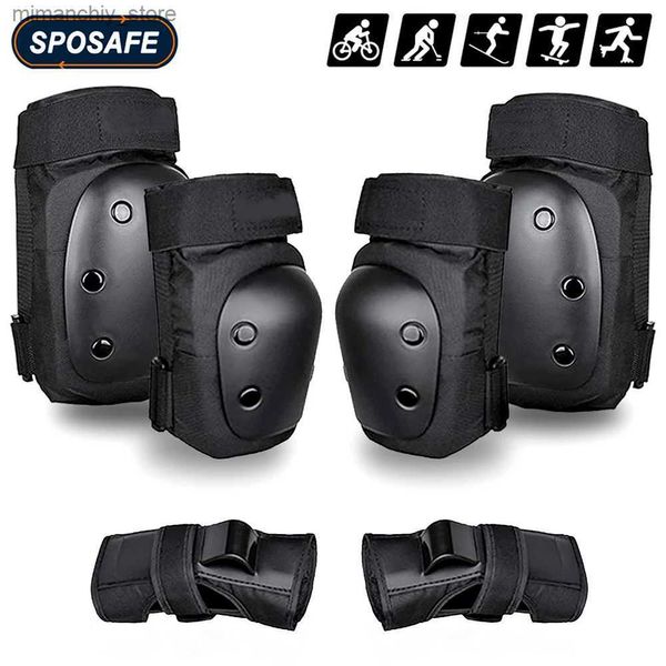 Skate Protective Gear 6Pcs Jeunes Adultes Genouillères Coudières Protège-Poignets Sport Équipement De Protection Ensemble pour Skateboard Roller BMX Cyclisme Scooter Q231031