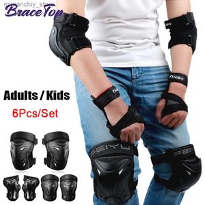 Skate Protective Gear BraceTop 6Pcs / Set Genouillères Coudières Protège-poignets Ensemble d'équipement de protection pour enfant / adulte Skateboard Roller Cyclisme Vélo Q231031