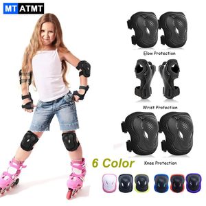 Skate Protective Gear MTATMT 6 pièces/ensemble d'équipement de protection pour enfants genouillères de sécurité coudières protège-poignets pour filles garçons cyclisme patinage à roulettes 231206