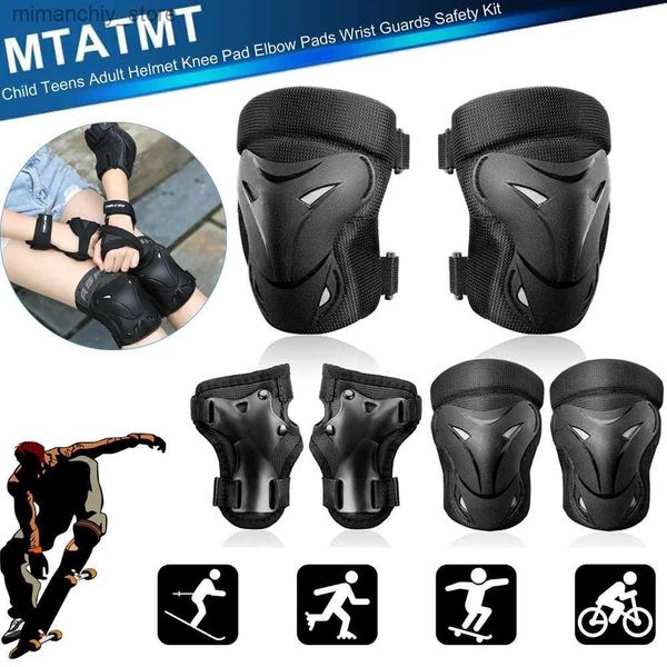 Skate Protective Gear MTATMT 6 pièces/ensemble équipement de protection de patinage ensemble genouillère protège-poignet coudières vélo planche à roulettes patinage à roulettes pour enfants adolescents adultes Q231031