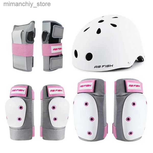 Équipement de protection pour patins Sports professionnels Patinage à roulettes Équipement de protection Genou Coude Support Poignet Garde Casque Ensemble Skateboard Protecteur pour Enfants Adultes Q231031